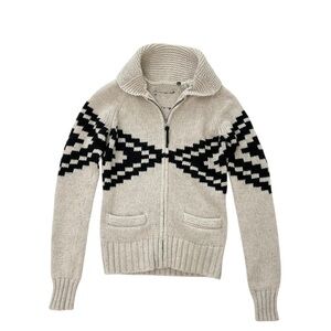 TNA Cream and Black Cowichan Sweater